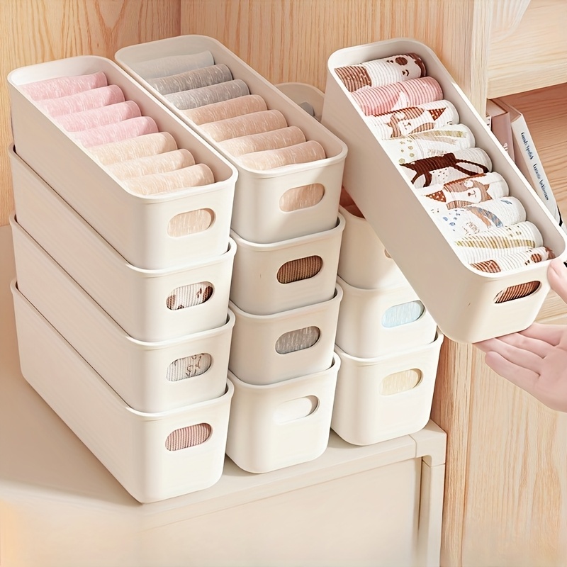 Baby Clothes Organiser - Boîtes de rangement en plastique blanc,