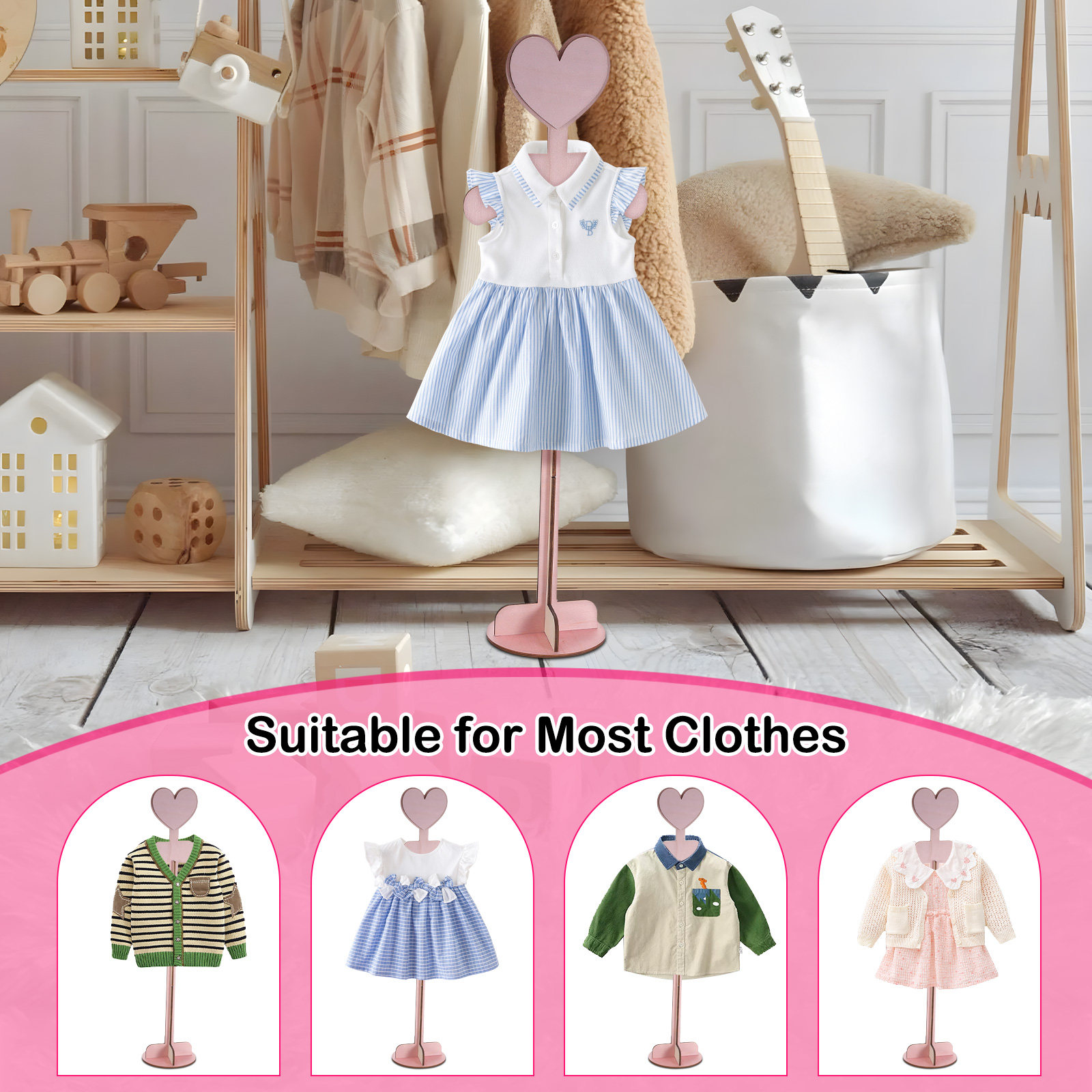 Présentoir à vêtements en bois - Baby Clothing Display Stand avis et prix
